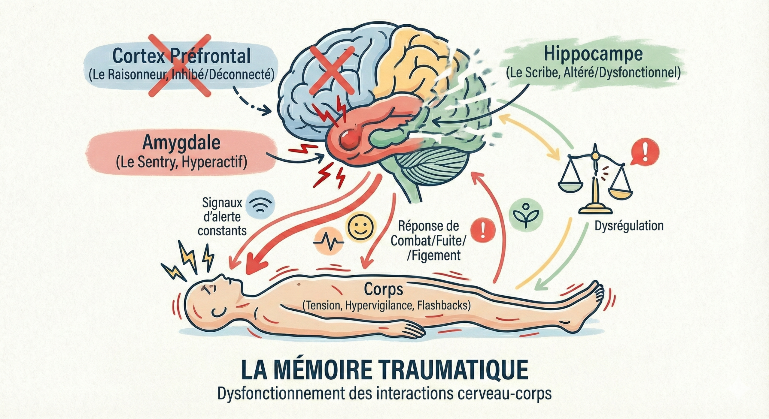 choc émotionnel cerveau — amygdale et réactions automatiques après un traumatisme