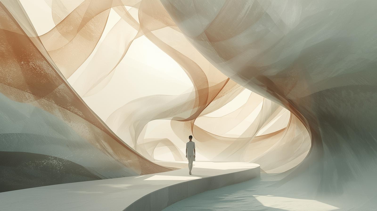 Illustration abstraite évoquant un accompagnement thérapeutique apaisant et sécurisant