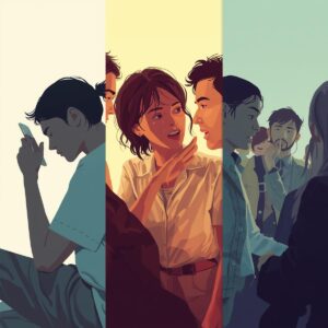 Icônes illustrant les effets de la peur de l’abandon dans la relation