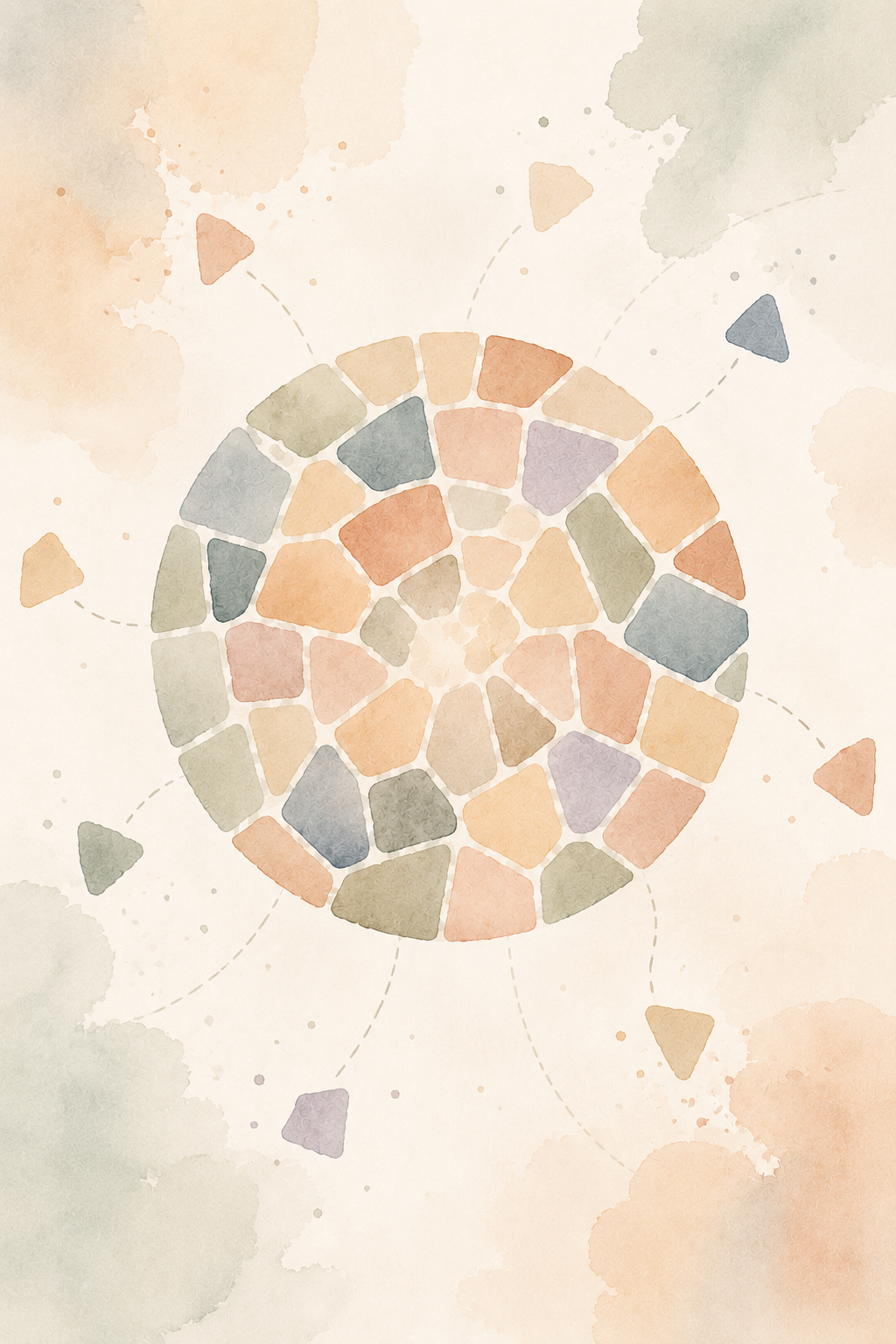mosaïque de pièces colorées assemblées en un tout harmonieux